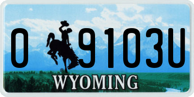 WY license plate 09103U