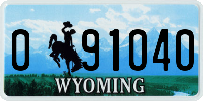 WY license plate 091040