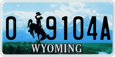 WY license plate 09104A