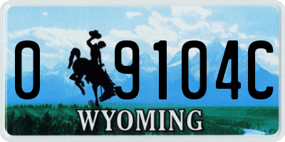 WY license plate 09104C
