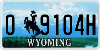 WY license plate 09104H