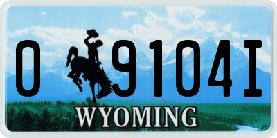 WY license plate 09104I