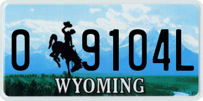 WY license plate 09104L
