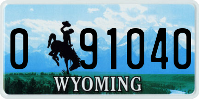 WY license plate 09104O
