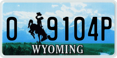 WY license plate 09104P