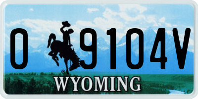 WY license plate 09104V