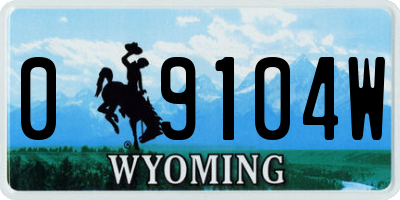 WY license plate 09104W