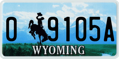 WY license plate 09105A