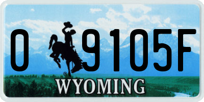 WY license plate 09105F