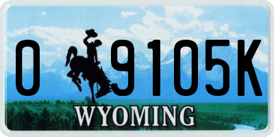 WY license plate 09105K