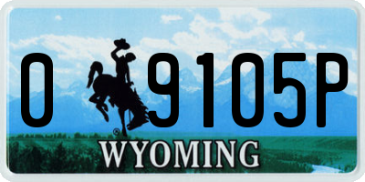 WY license plate 09105P