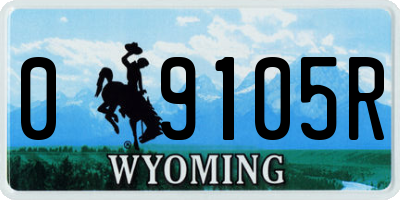 WY license plate 09105R