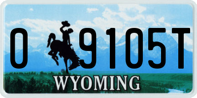 WY license plate 09105T