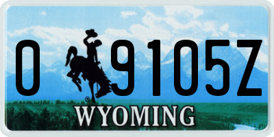 WY license plate 09105Z