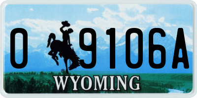 WY license plate 09106A