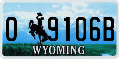 WY license plate 09106B