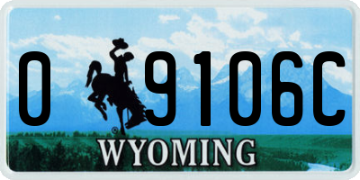WY license plate 09106C