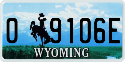 WY license plate 09106E