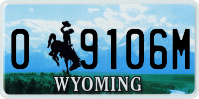WY license plate 09106M