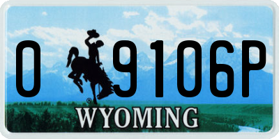 WY license plate 09106P