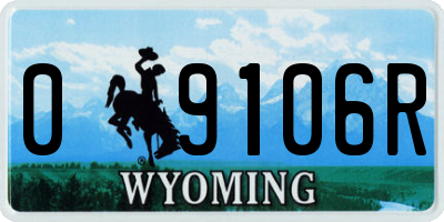 WY license plate 09106R