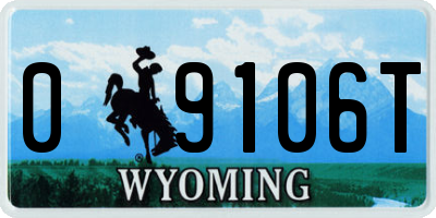 WY license plate 09106T