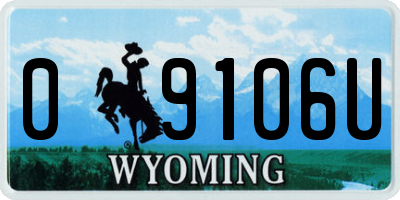 WY license plate 09106U