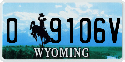 WY license plate 09106V