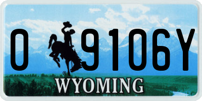 WY license plate 09106Y