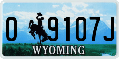 WY license plate 09107J