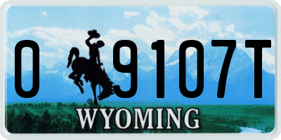 WY license plate 09107T