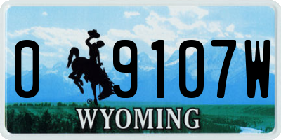 WY license plate 09107W