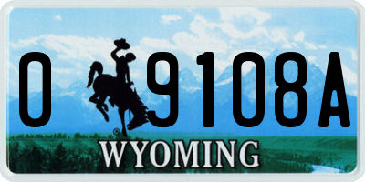 WY license plate 09108A