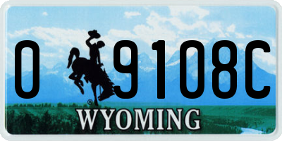 WY license plate 09108C