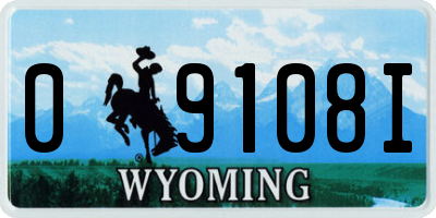 WY license plate 09108I