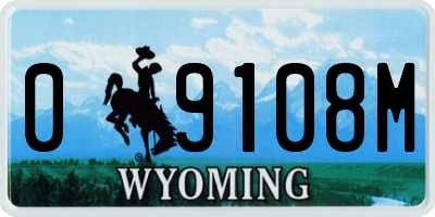 WY license plate 09108M