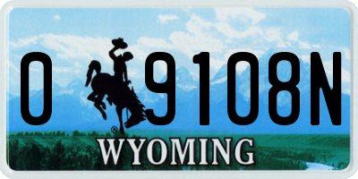 WY license plate 09108N