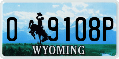 WY license plate 09108P