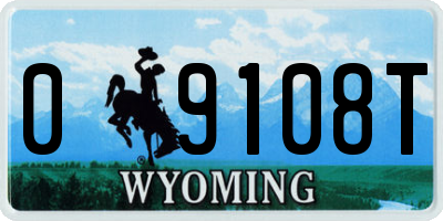 WY license plate 09108T