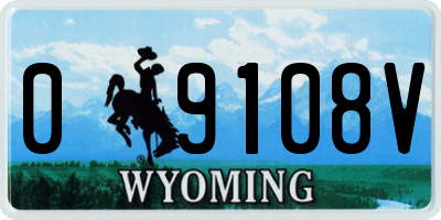 WY license plate 09108V