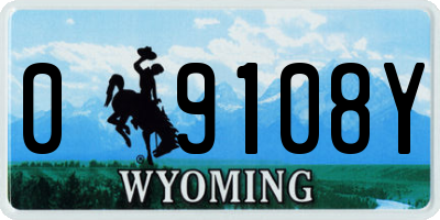 WY license plate 09108Y