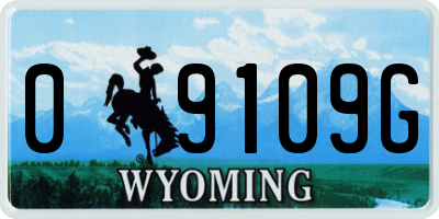 WY license plate 09109G