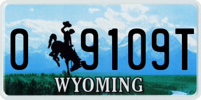 WY license plate 09109T