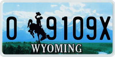 WY license plate 09109X