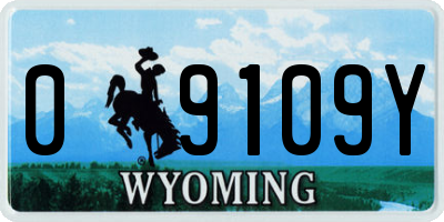 WY license plate 09109Y