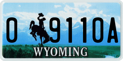 WY license plate 09110A