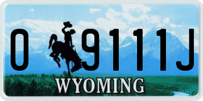 WY license plate 09111J
