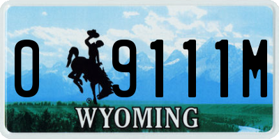 WY license plate 09111M