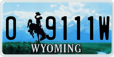 WY license plate 09111W