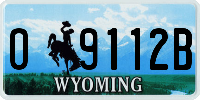 WY license plate 09112B